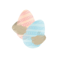 drawing easter egg ear rabbit decoration vector illustration eps 10