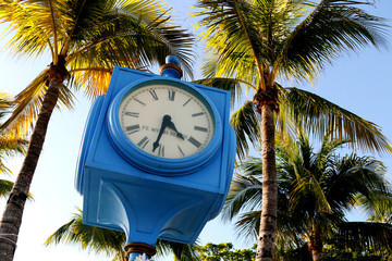 Fort Myers Time Square Street Clock at winter day