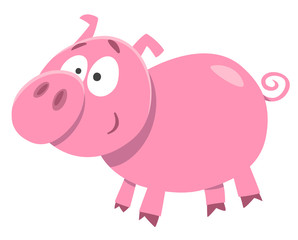 cute pig farm animal character