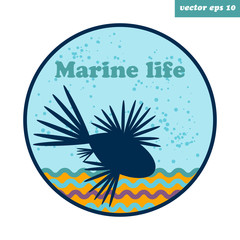 simple emblem with lion fish