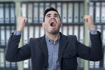 modern screaming young man © carballo