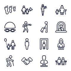Fototapeta premium Set of 16 adult outline icons