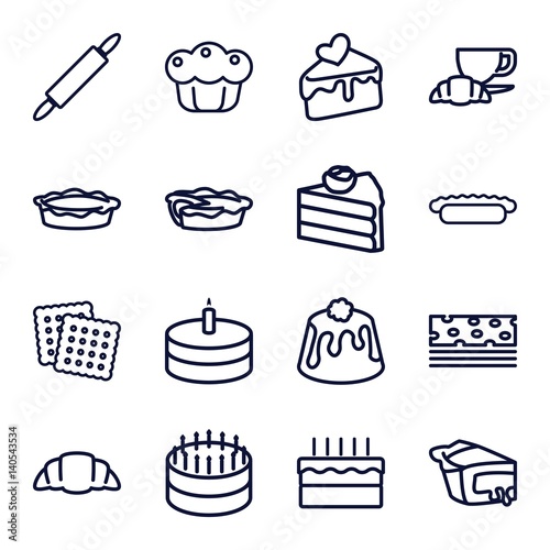 "Set of 16 pastry outline icons" Stock image and royaltyfree vector files on Pic