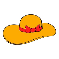 Women hat icon cartoon
