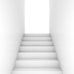 Obraz premium White stairway goes up to glowing door