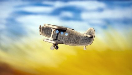 Old airplane in the sky