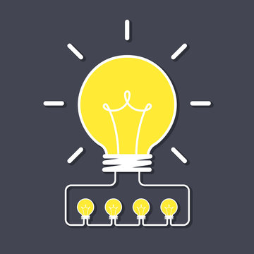 big idea concept, creative idea, business brainstorm concept, share idea concept with light bulb, creative design, vector illustration