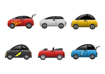 Fototapeta premium Zestaw elektrycznych samochodów sportowych. Ilustracji wektorowych