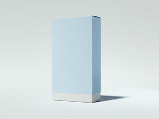 Blue cardboard package. 3d rendering