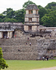 The old tower on the ruins of Palenque, Mexico