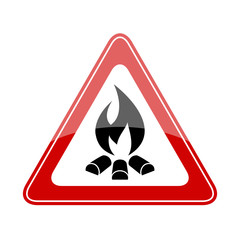 Fire warning triangle sign