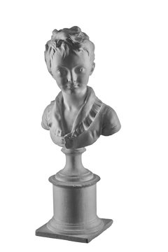 Plaster Figure Of A Boy Bust, Portrait Brozhinar Alexander, Son Of The Architect Bronyart. The Work Of Jean Antoine Houdon.