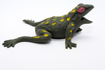 Children's toys and figurines on a white background