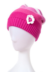 Winter fashion cap on a white background.