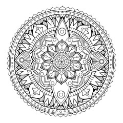 Mandala coloring book vector illustration