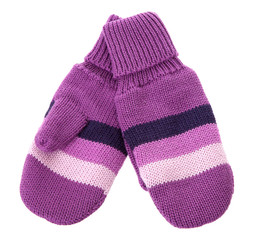 Pair of Knitted winter mittens.