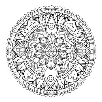 recommend clip art: Mandala coloring book vector illustration
