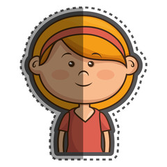 cute little girl character vector illustration design