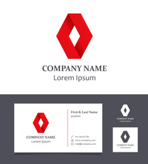 Letter O - Logo Design Element with Business Card - illustration