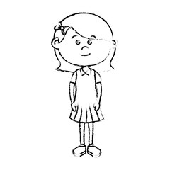cute little girl character vector illustration design