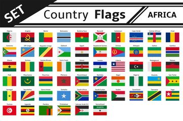 set countries flags africa