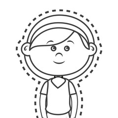 cute little girl character vector illustration design