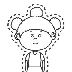 cute little girl character vector illustration design