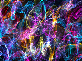 abstract colorful twisted net web waves