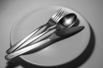 Cutlery and plate