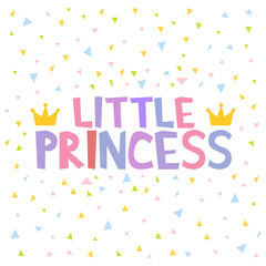 Fototapeta na wymiar Little Princess T-shirt design poster vector illustration