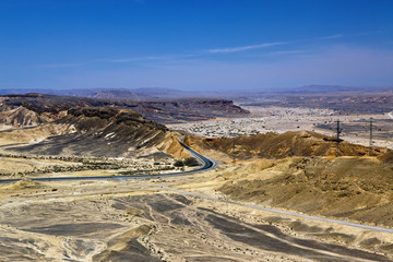 The road through the stained eilat mountain - Israel