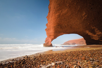 Red arch beach Legzira, Souss-Massa Draa, Morocco