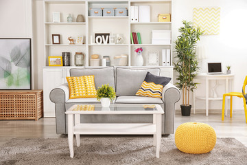 Modern interior of beautiful living room