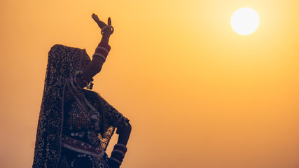 Indian Dancer at Sunset