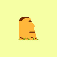 Island stone head moai