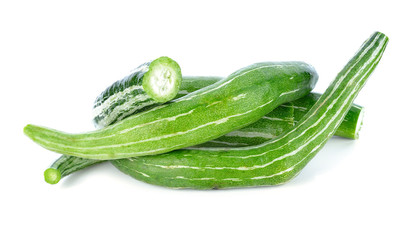 Snake gourd on white background