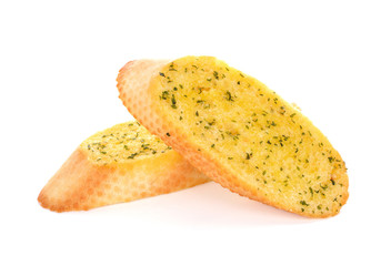 garlic breads on white background