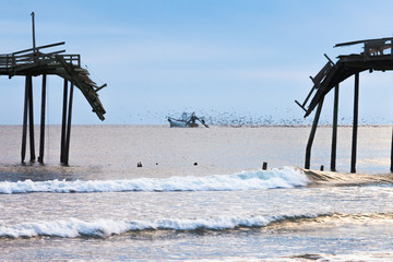 Fishing boat ocean scene Outer Banks OBX NC US