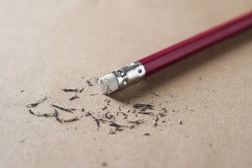 Eraser and error pencil concept