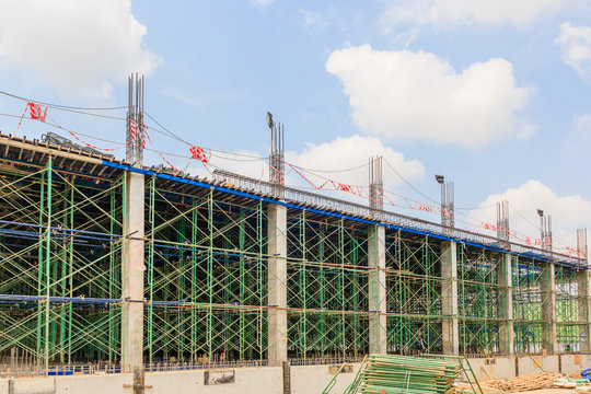 Scaffolding used as the temporary structure to support platform, form work and structure at the construction site. Also used it as a walking platform for workers.