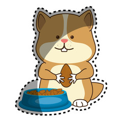 cute hamster mascot icon vector illustration design