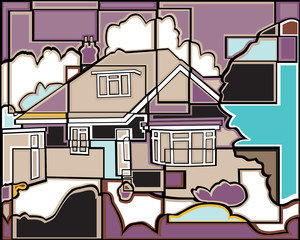 Fototapeta premium Mosaic house