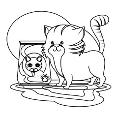 cute kitty mascot icon vector illustration design