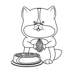 cute hamster mascot icon vector illustration design