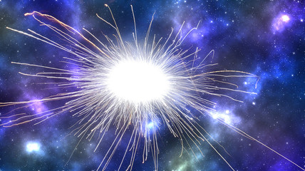 The photograph is prepared using Gaussian noise distribution in image processing software. It consists of 4 layers. Two my photograph are used for made this photograph.