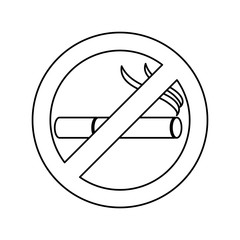 monochrome silhouette of sign no smoking icon vector illustration