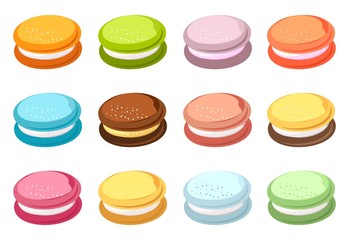 Set of colored macaroons