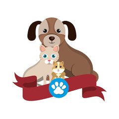 mascots group veterinary center vector illustration design