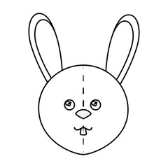 cute rabbit plush doll vector illustration design