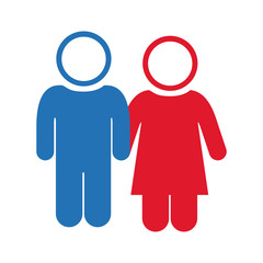 white background of pictogram with couple vector illustration